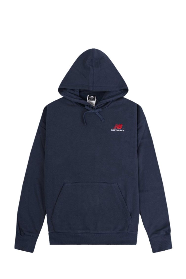 Felpa uomo New Balance cappuccio indigo Nuvolari.biz