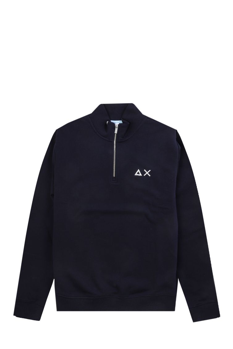 Felpa Uomo Sun68 Half Zip Navy Blue Nuvolari.biz