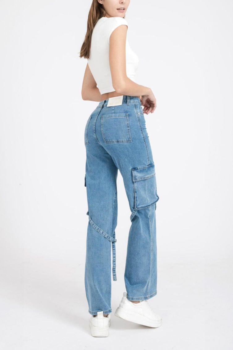 Jeans Donna Rayz Amy Med Denim Cargo Nuvolari.biz