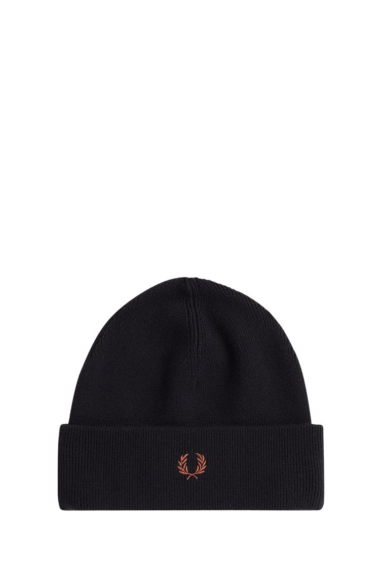 Cappello Uomo Fred Perry Beanie Black Whiskybrwn Nuvolari.biz