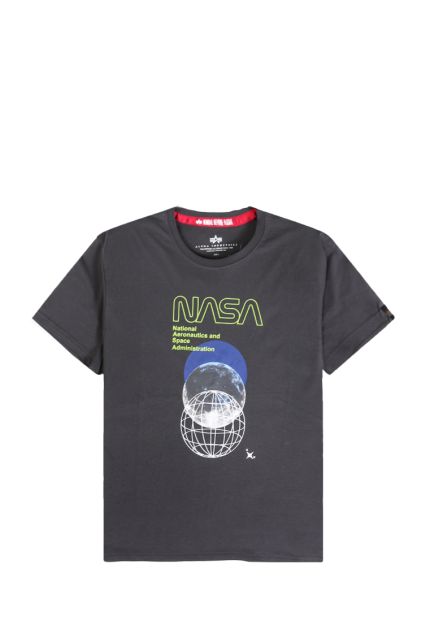 T-SHIRT UOMO ALPHA INDUSTRIES NASA ORBIT VINTAGE GREY