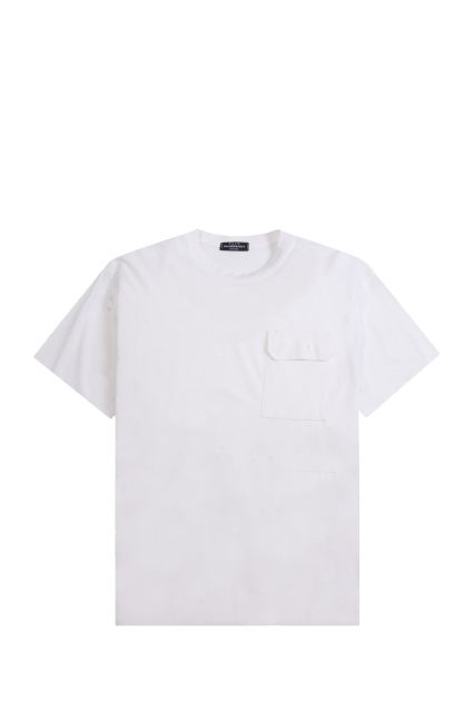 T-SHIRT UOMO BLACK RAGS POCKET BIANCO