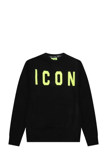 FELPA UOMO ICON GIRO NERO/FLUO